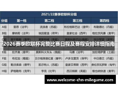 2026赛季欧联杯完整比赛日程及赛程安排详细指南